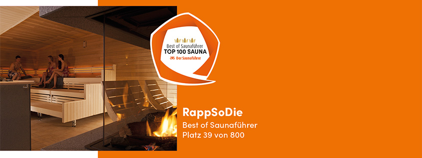 Auszeichnung - Platz 39 / 800 im Saunaführer, Top 100 Sauna